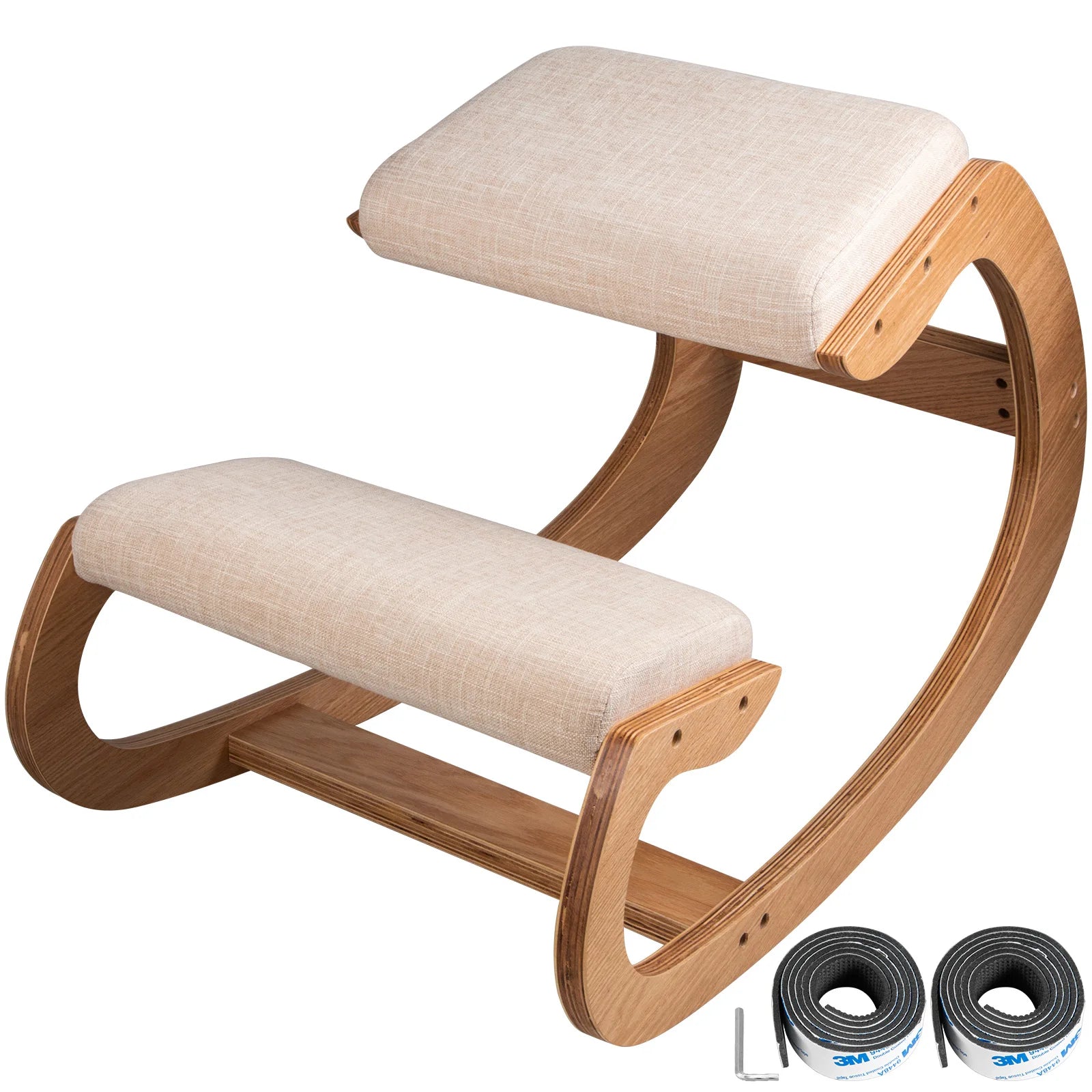 Wooden Kneeling Rocking Chair for Posture Correction