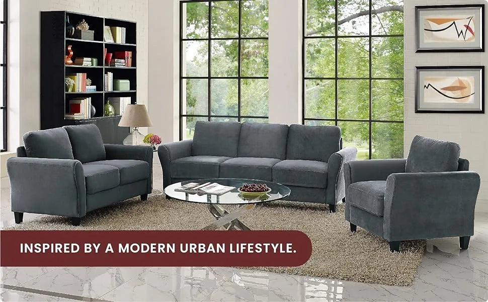 Living Room Soft Padded Armrest Sofa