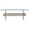 Gray Oak and Glass Coffee Table