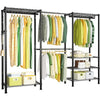 Metal Storage Cabinet with 4 Hanger Rods