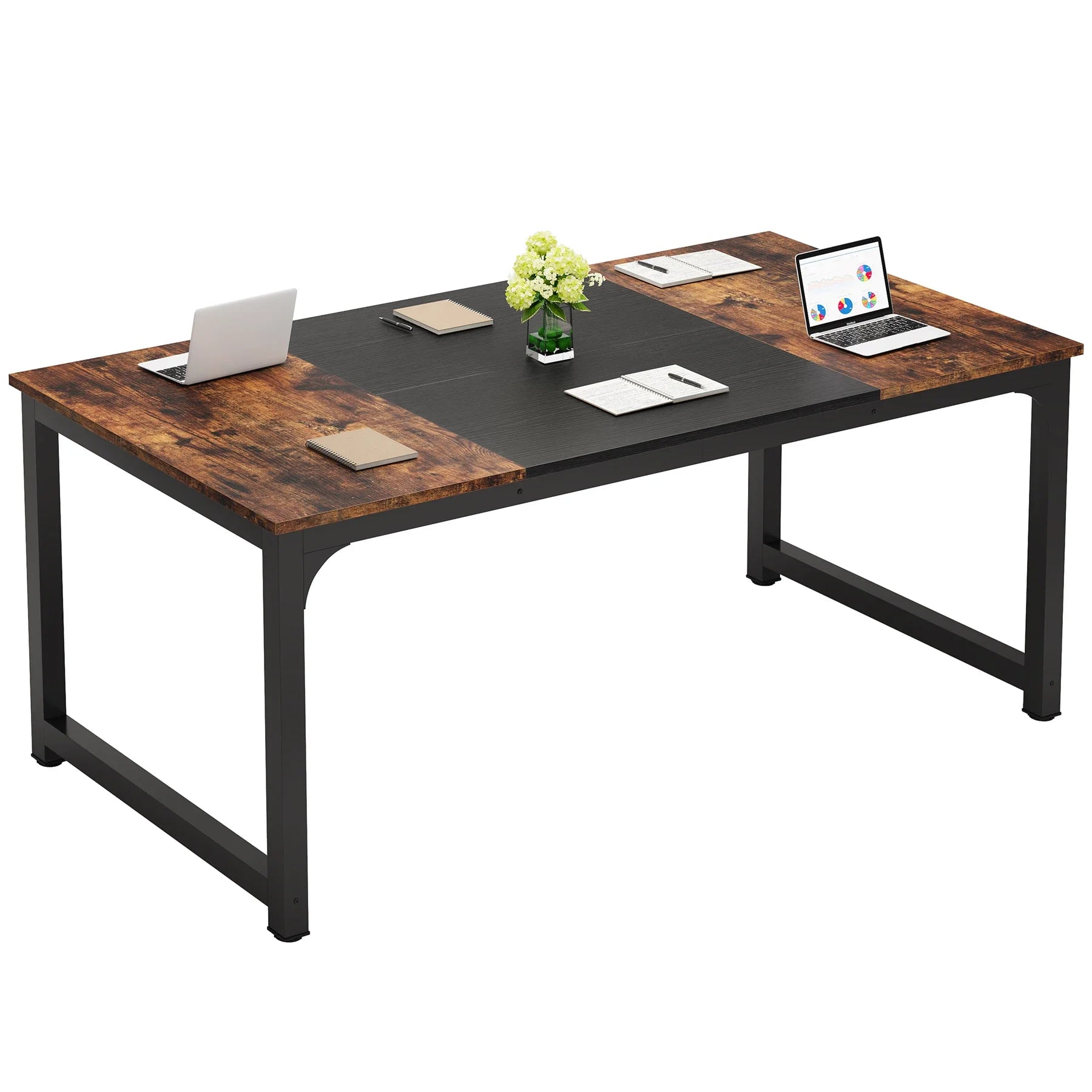 70.8" Executive Office Desk – Large Computer Table for Home Office, Workstation, or Study Desk