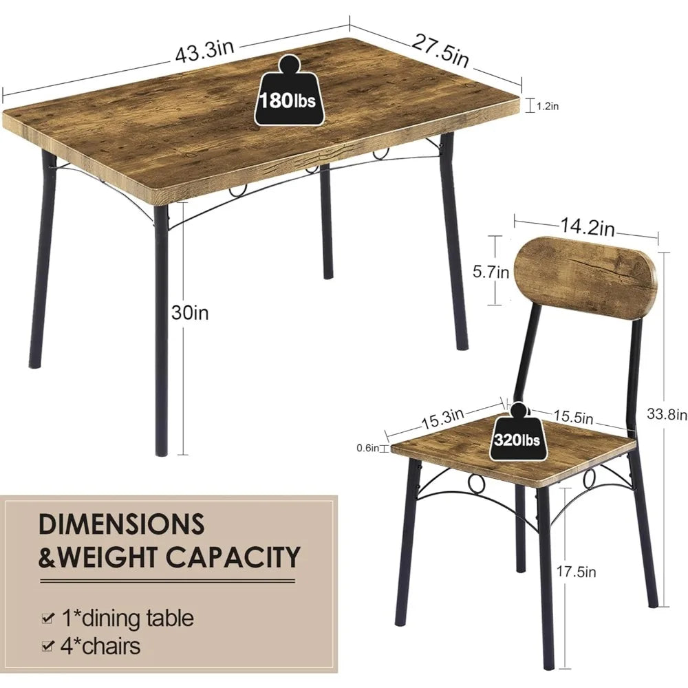 Dining Set with 4 Chairs