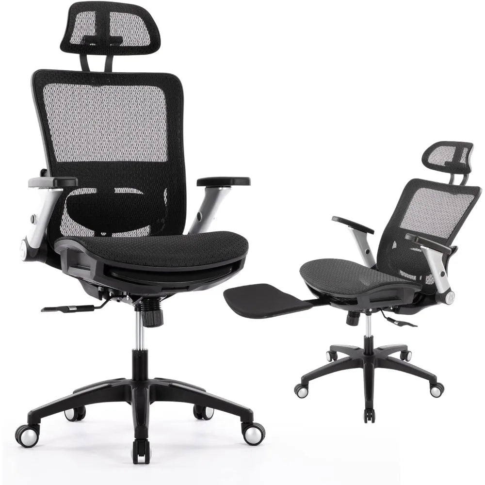 Office Chair with Headrest and 4D Flip Armrest