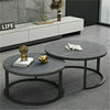 Modern Nesting Round Grey Marble Top Coffee Table Set