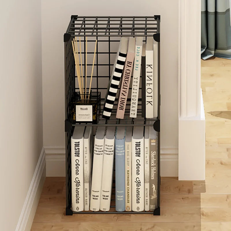 4 Layer 3 Row Stackable Wire Cubes Metal Bookshelf Storage Organizer