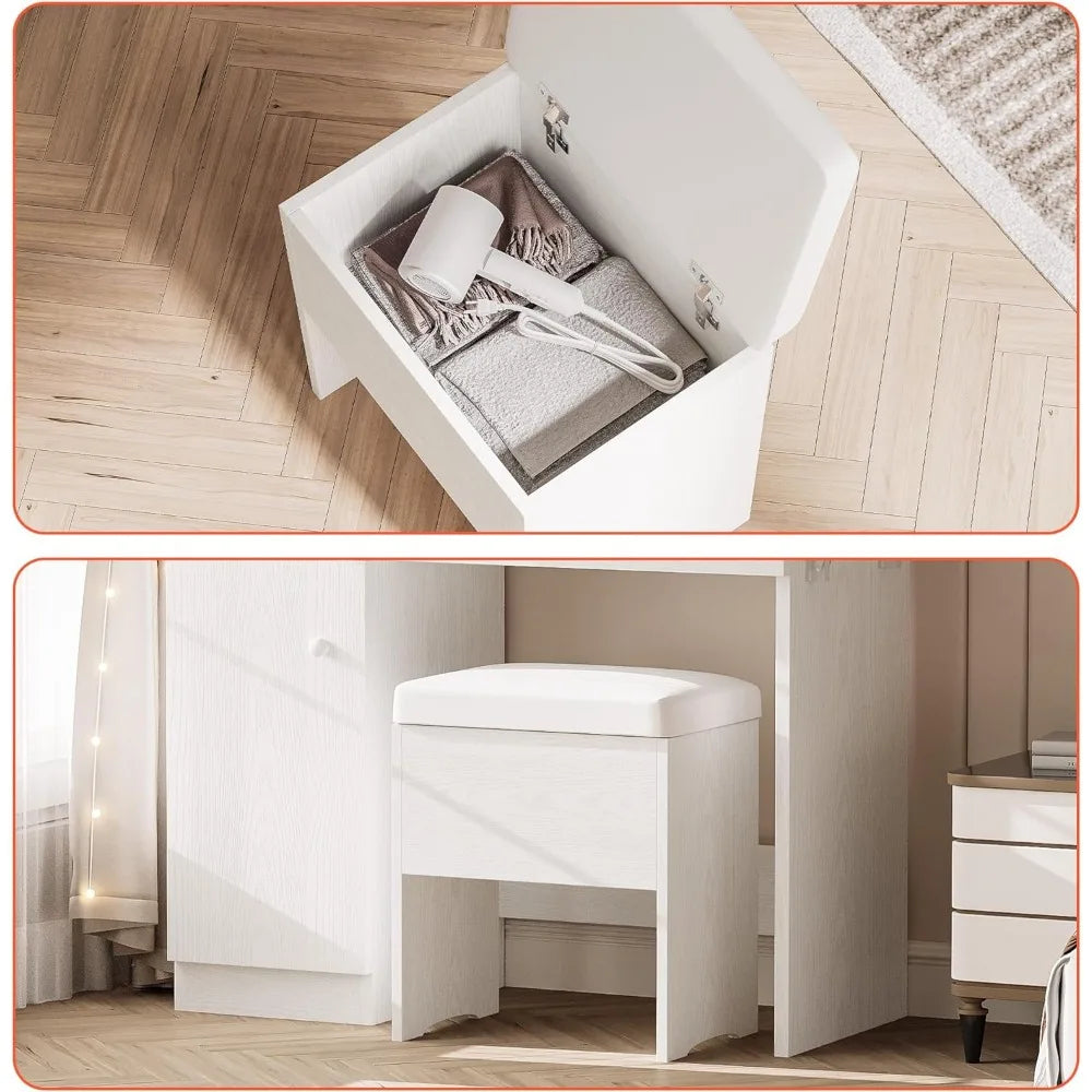 Cabinet, Storage Stool, Dressing Table set