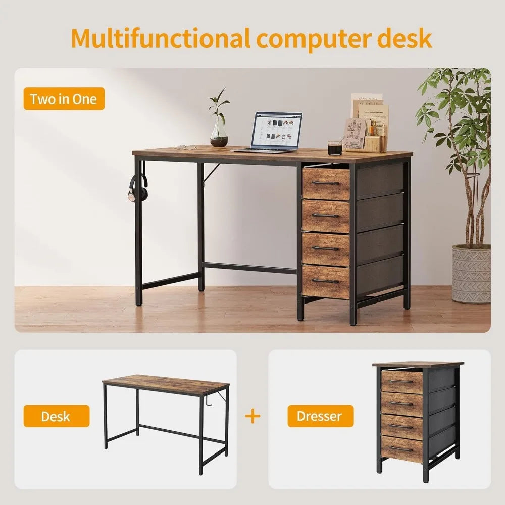 Office Desk with 4 drawers and storage Space