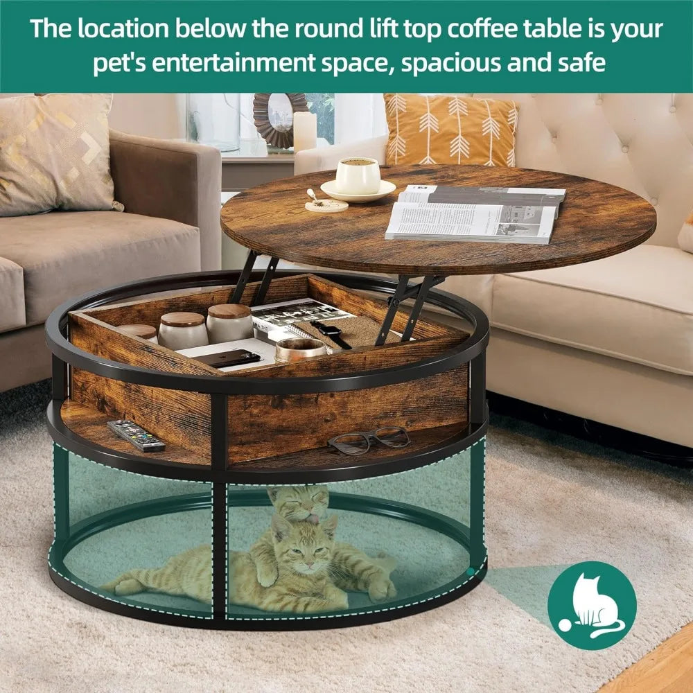 Circular Lifting Countertop Coffee Table