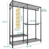 2-layer Metal Wire Rack with 3 Hangers Cabinet