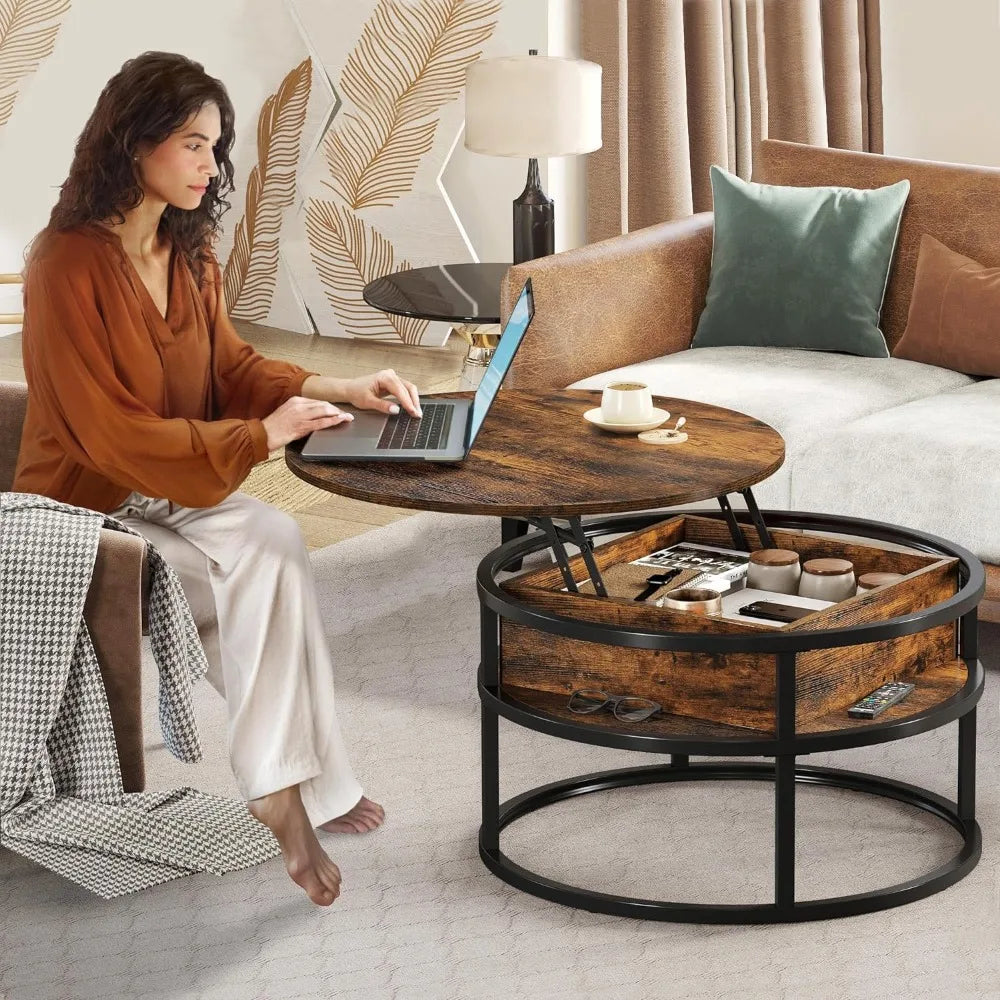 Circular Lifting Countertop Coffee Table