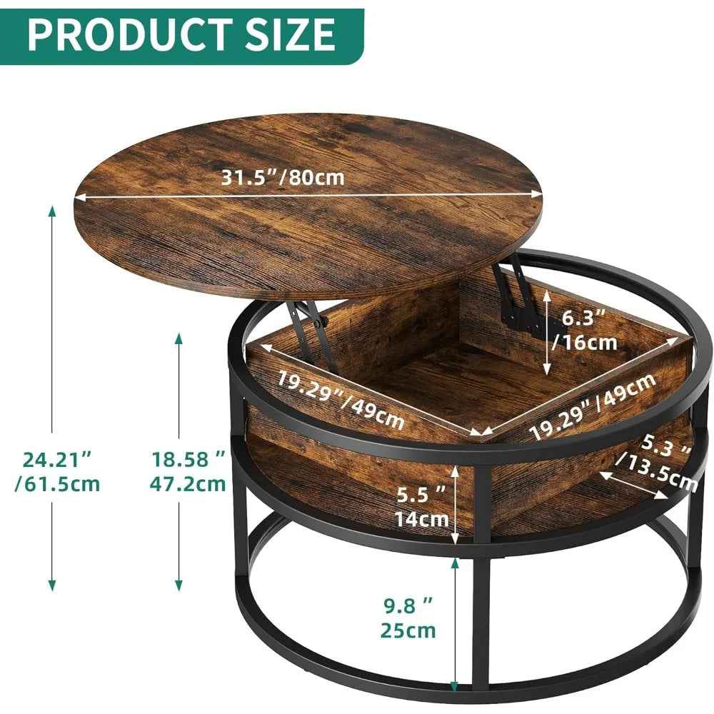 Circular Lifting Countertop Coffee Table