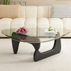 Nordic Minimalist Transparent Glass Coffee Coffee Table for Living Room