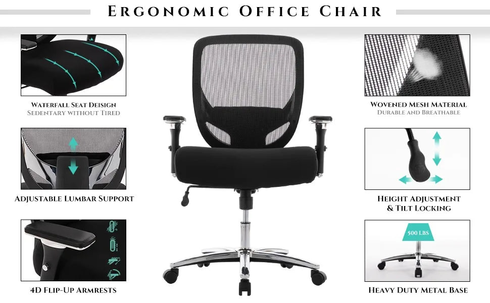 Office Chair with Thick Bandwidth Seats