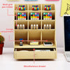 Wooden Desk Organizer – Multifunctional Desktop Stationery Pen Holder & Storage Box for Home Office & School Supplies