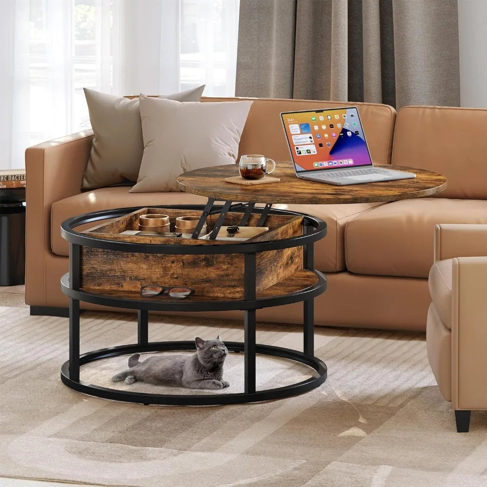 Circular Lifting Countertop Coffee Table