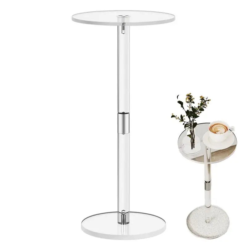 Minimalist Acrylic Drink Table – Modern Transparent Round Table for Living Room, Garden, and More