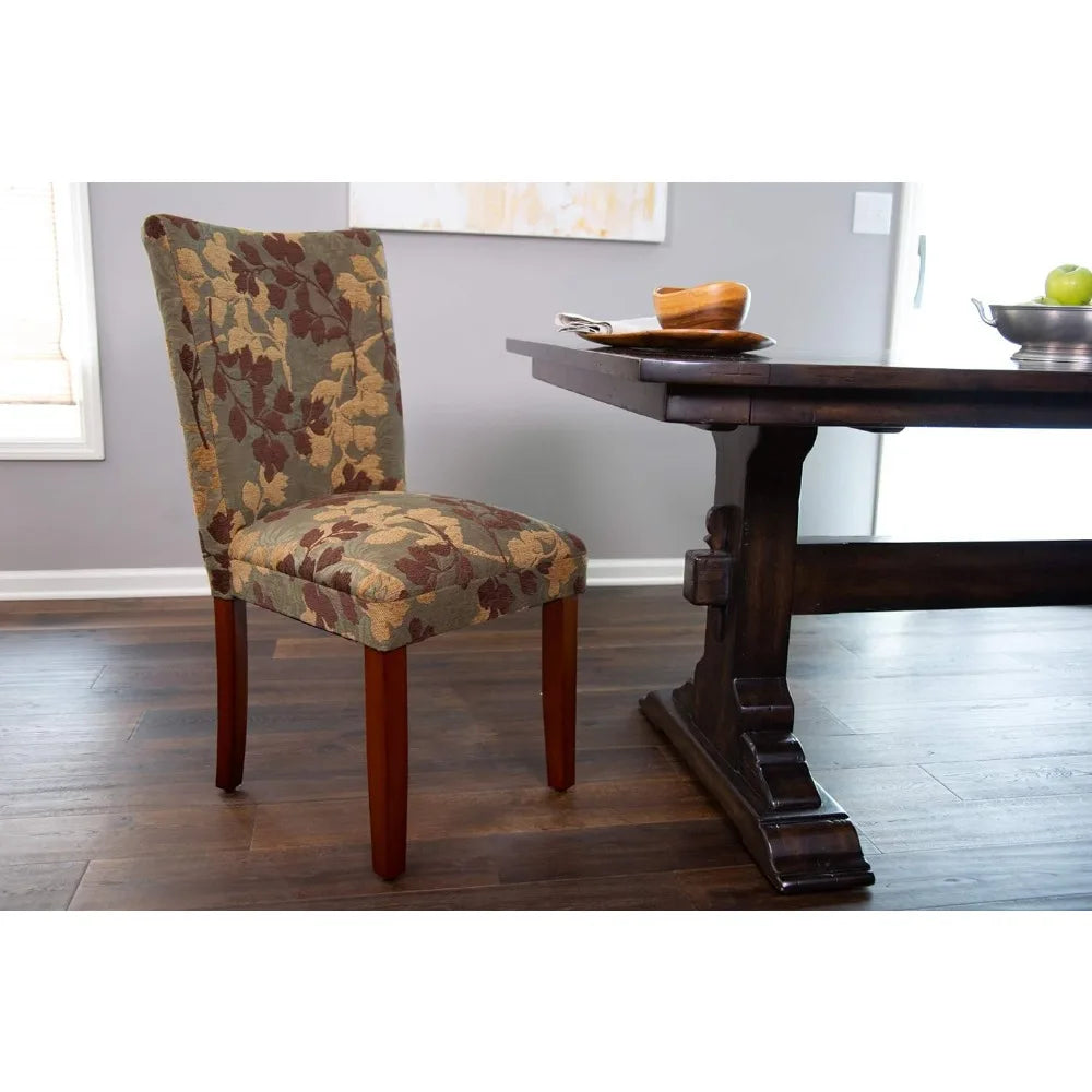 Classic Cushioned Brown Woven Dining Chairs