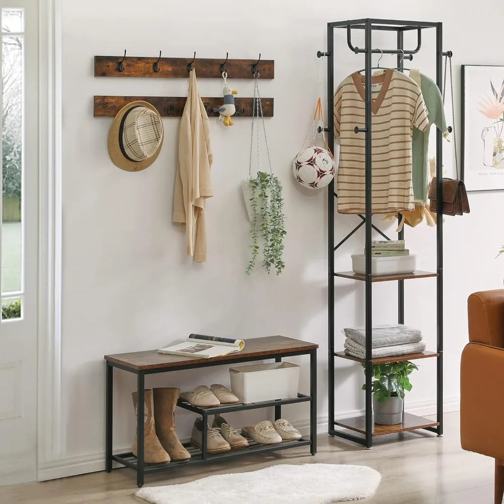 Hallway Shoe Rack with Clothes Hook