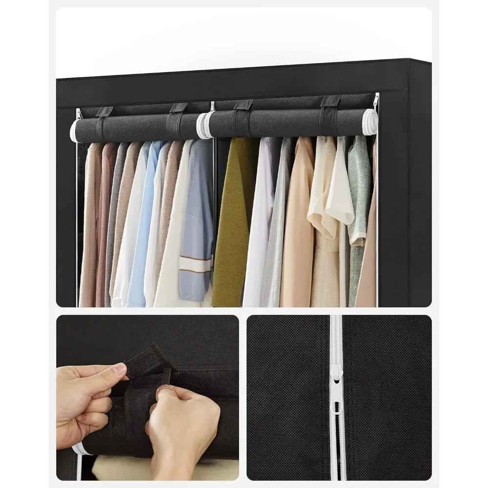 Portable Wardrobe with Shoe Rack and Lid