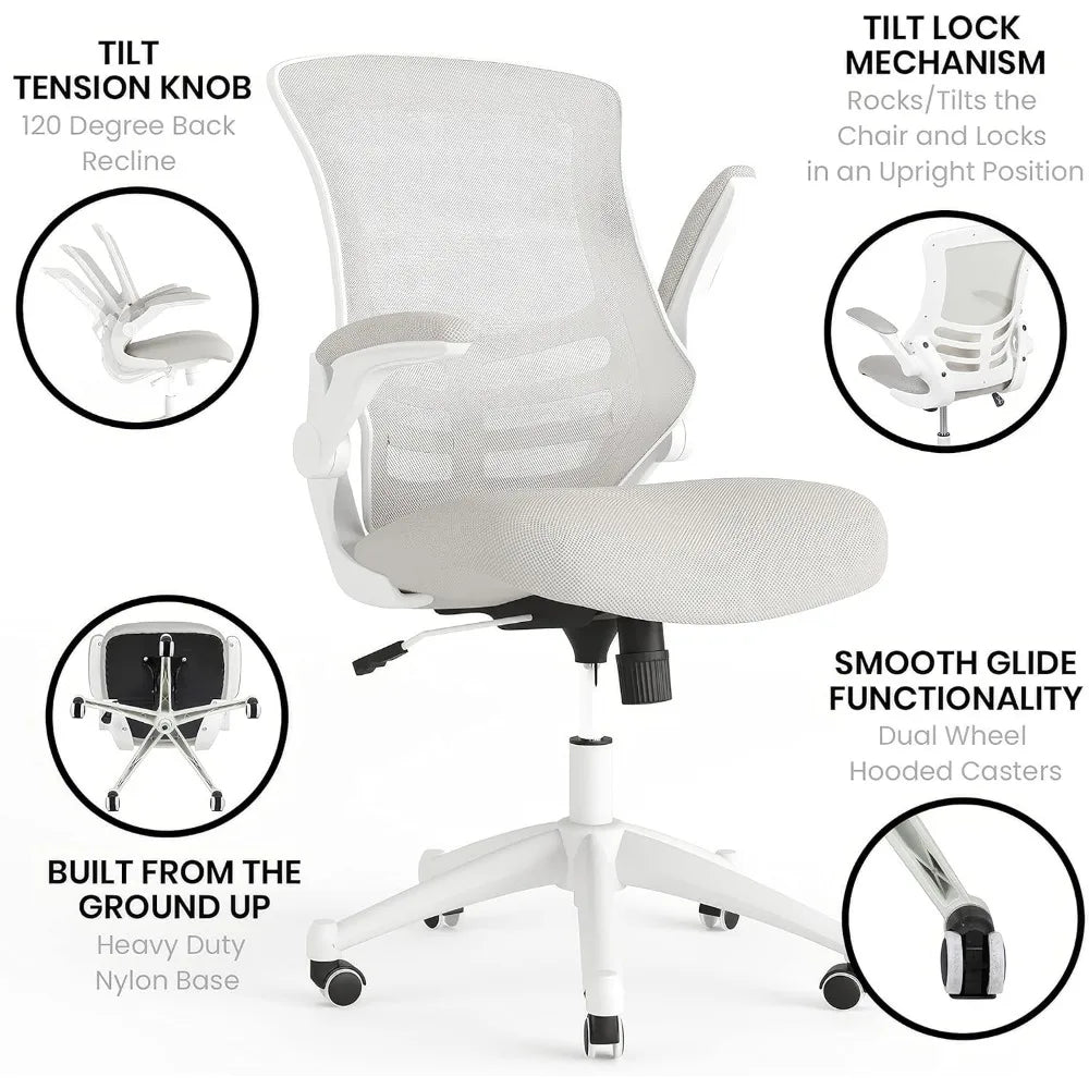 Office Chair with a Rotating Gray Grid