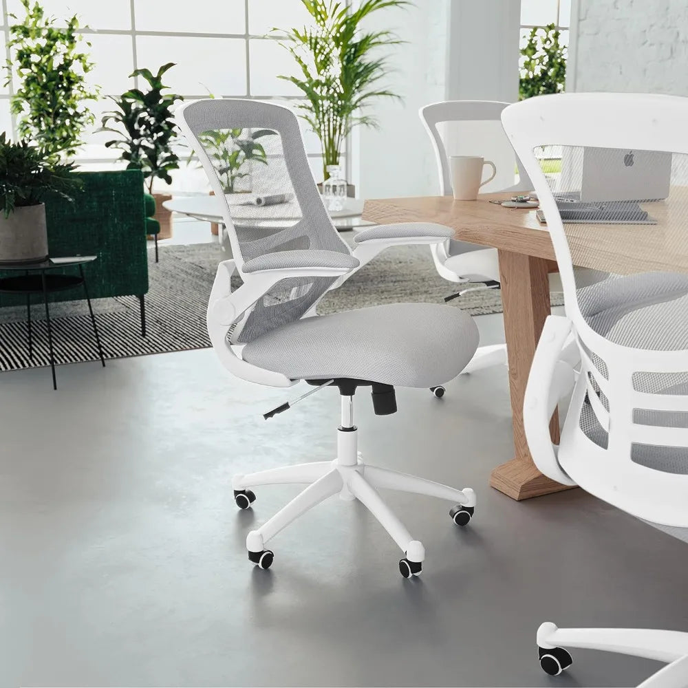 Office Chair with a Rotating Gray Grid