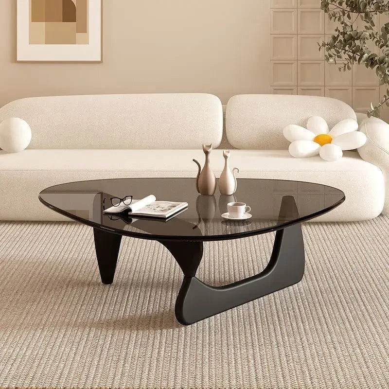 Nordic Minimalist Transparent Glass Coffee Coffee Table for Living Room