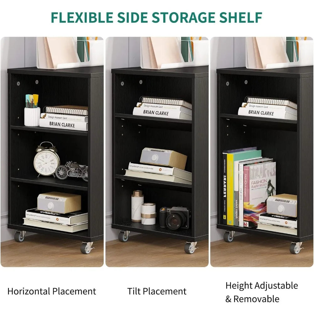 Mobile Wooden File Bookshelf