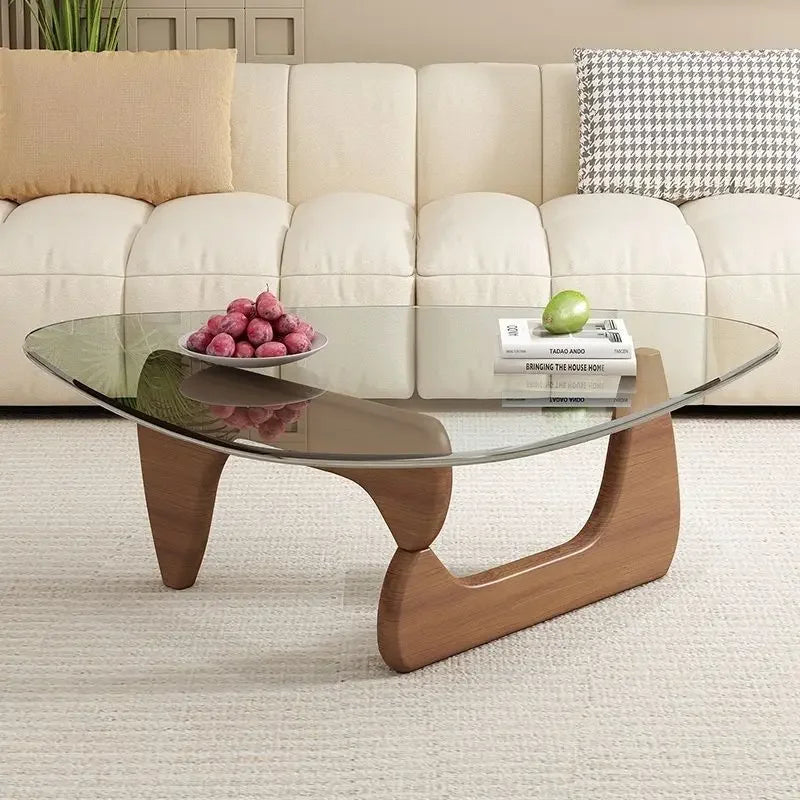 Nordic Minimalist Transparent Glass Coffee Coffee Table for Living Room