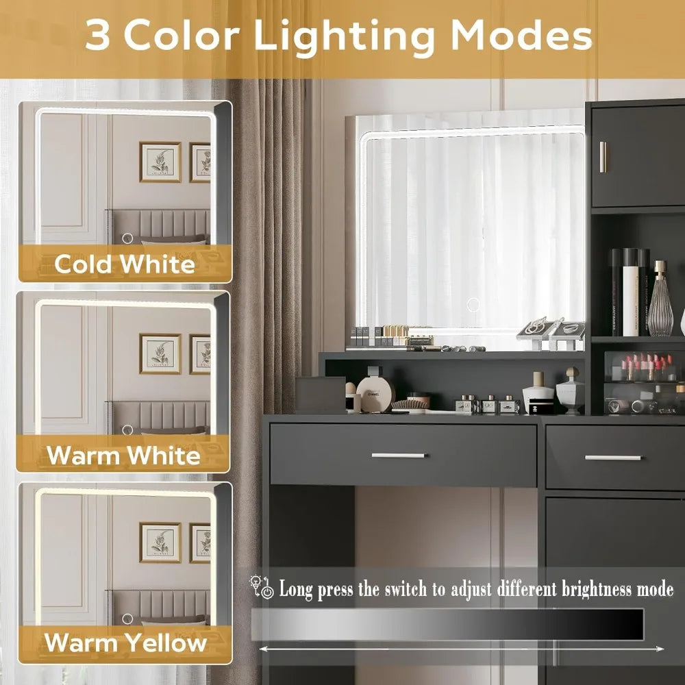 3-level Storage Table and 3 Lighting Modes