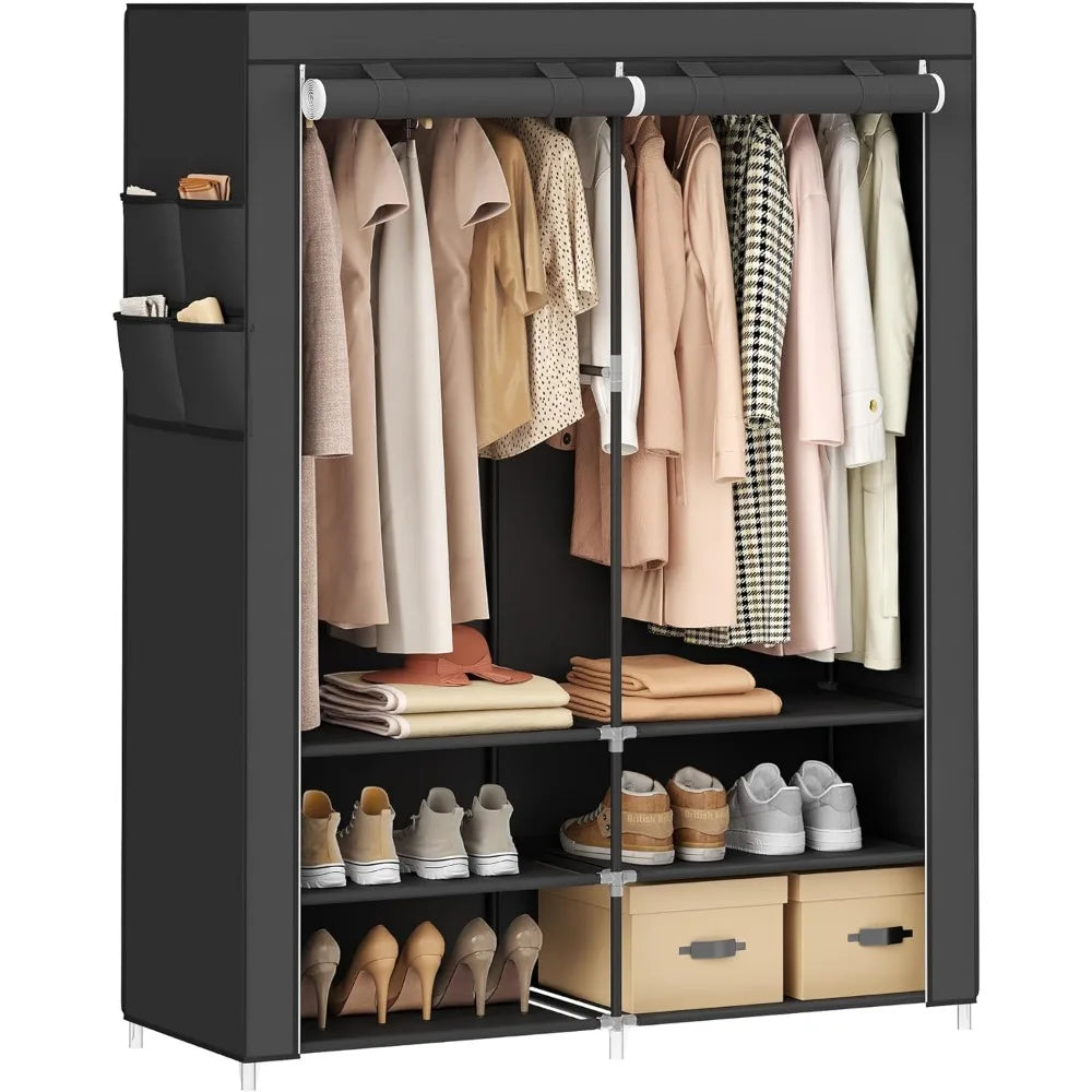 Portable Wardrobe with Shoe Rack and Lid