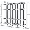 69 inch Wardrobe, with 4 Hanging Rods