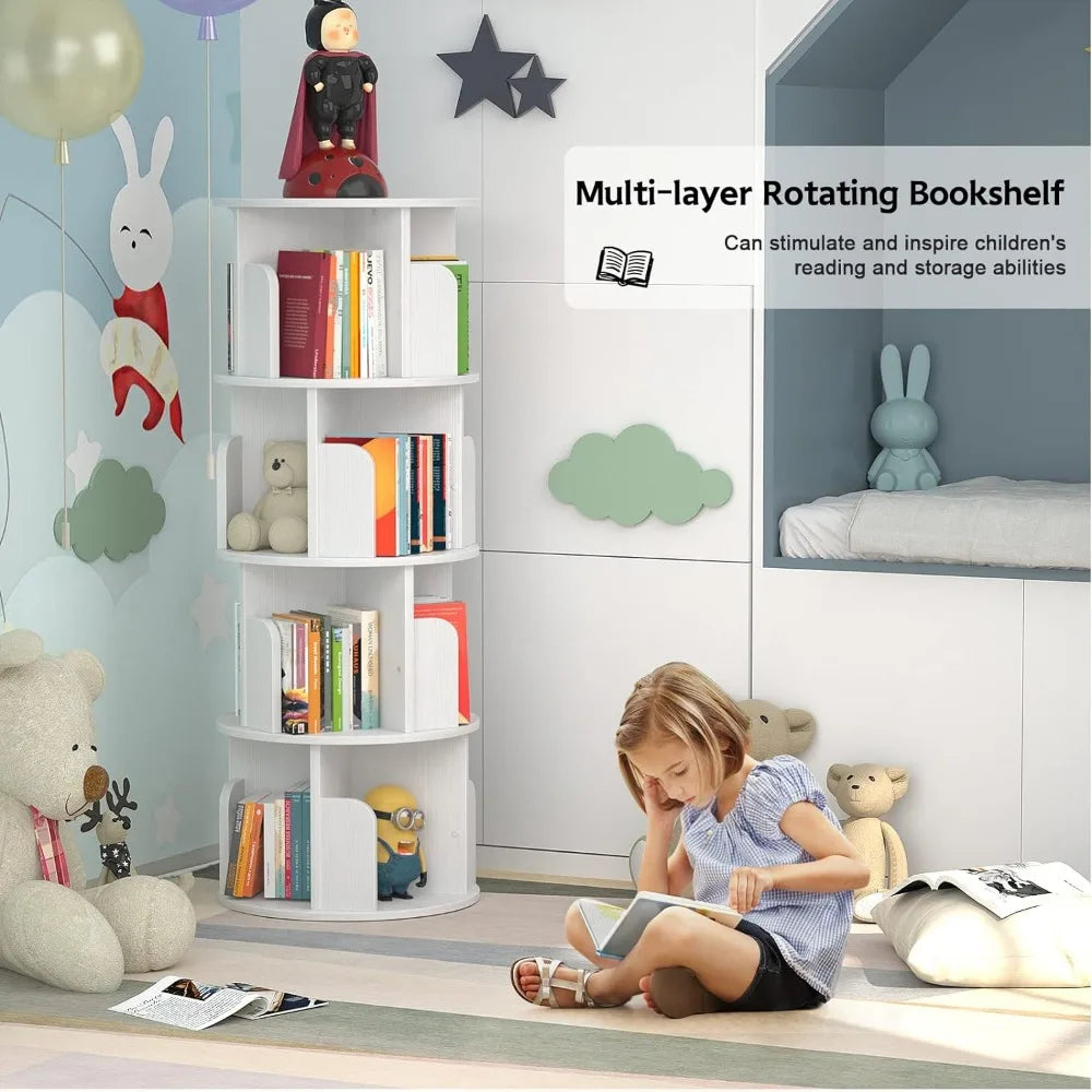 Rotating Small Corner Bookshelf