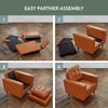 Camel Colored Artificial Leather Soft Sofa