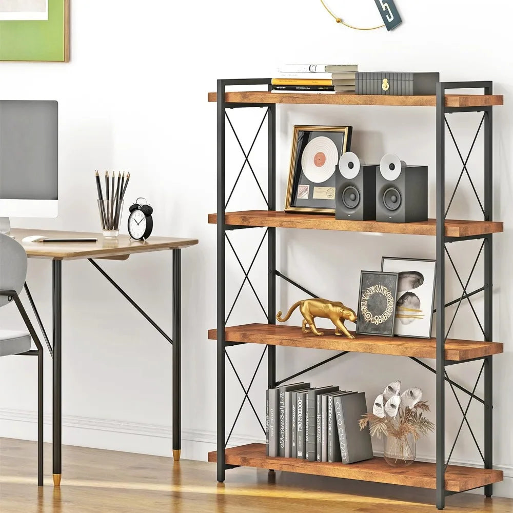 Four Story Industrial Bookshelf