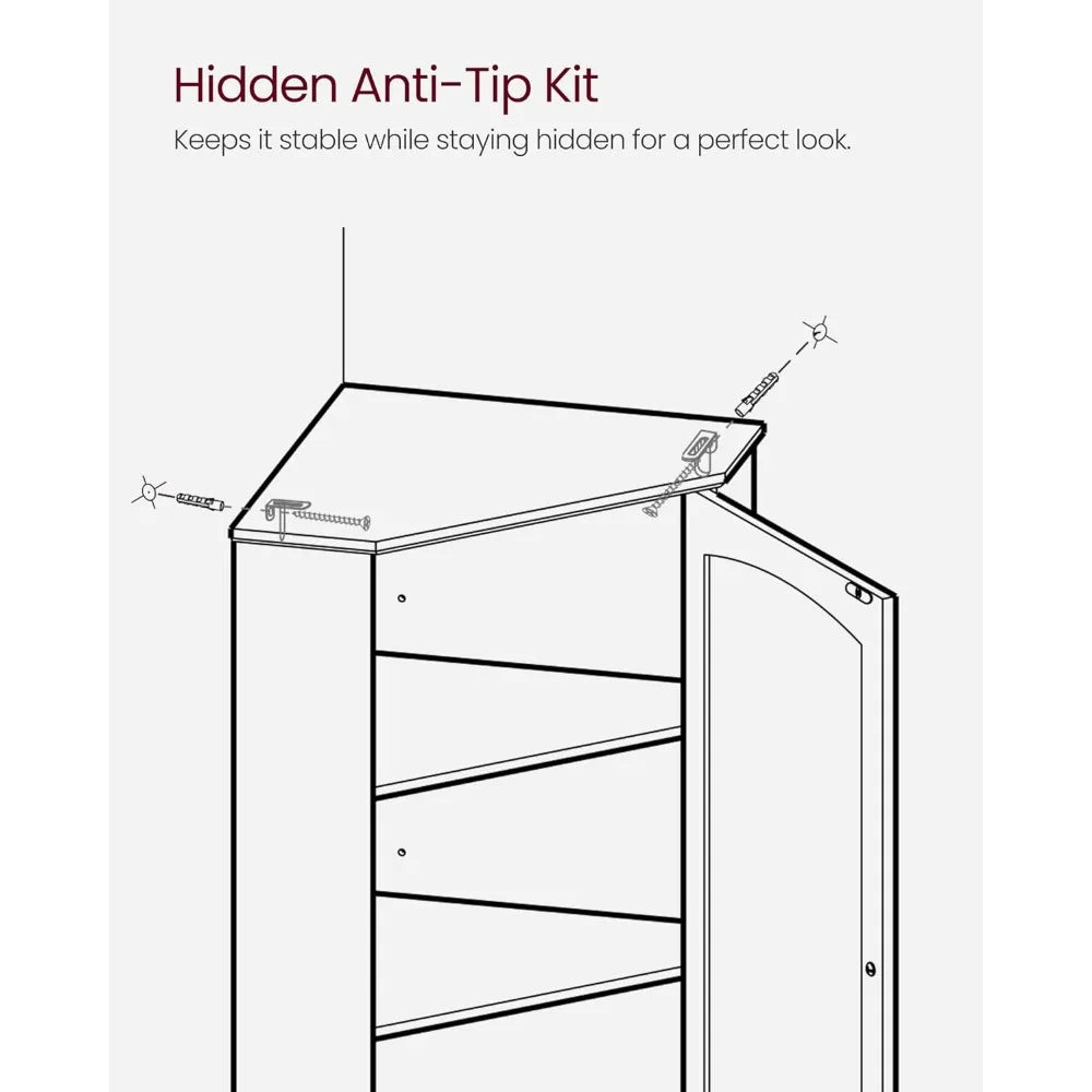 Bathroom Cabinet with 2 Doors and 4 Shelves