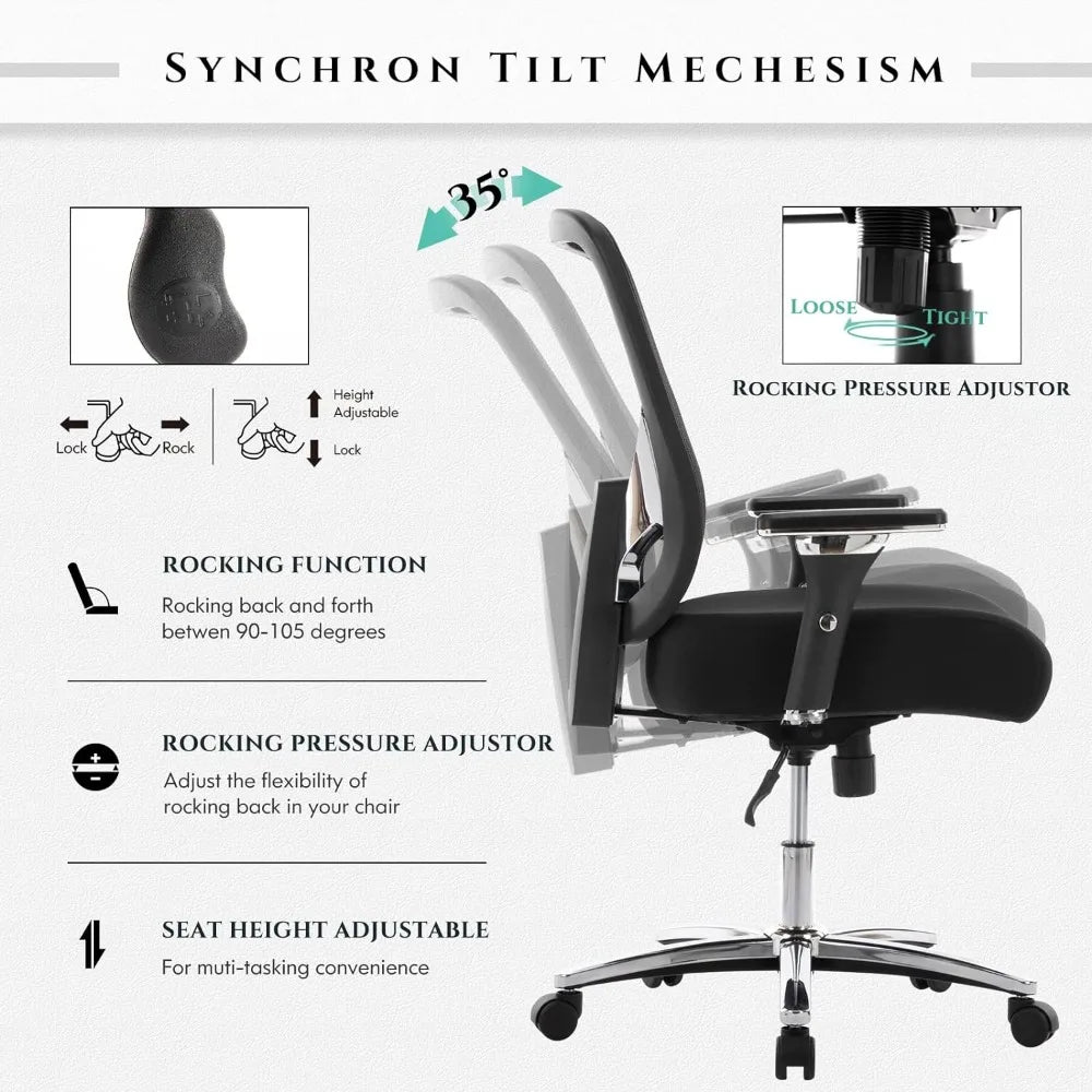 Office Chair with Thick Bandwidth Seats