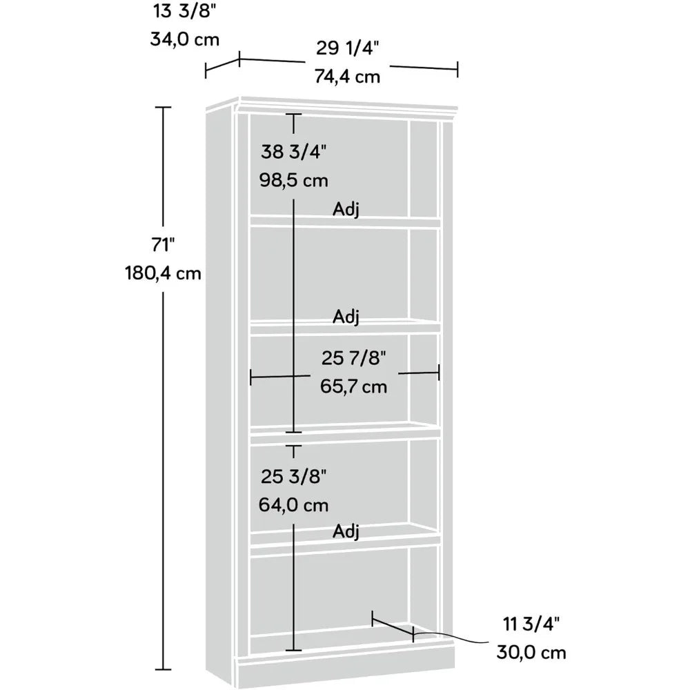 Three Adjustable Shelves, Wooden Bookshelf