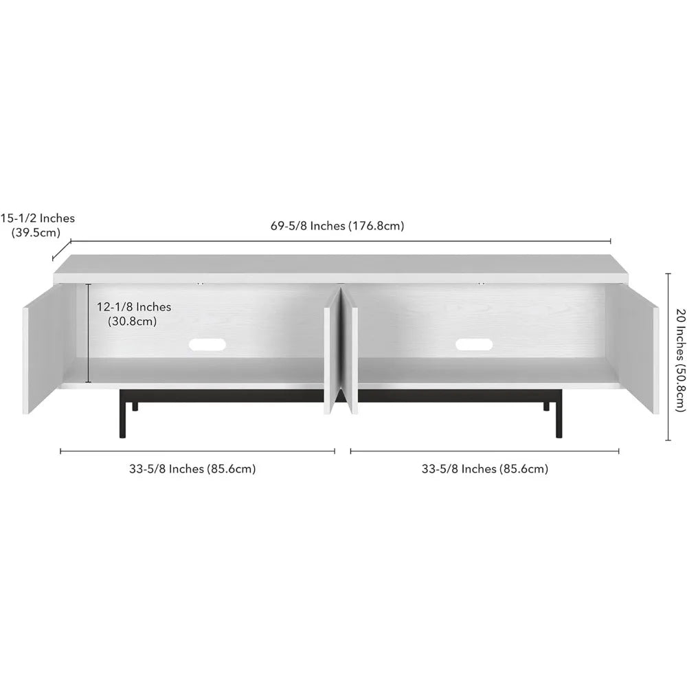 TV Stand, with 4 Storage Cabinets and Table Legs