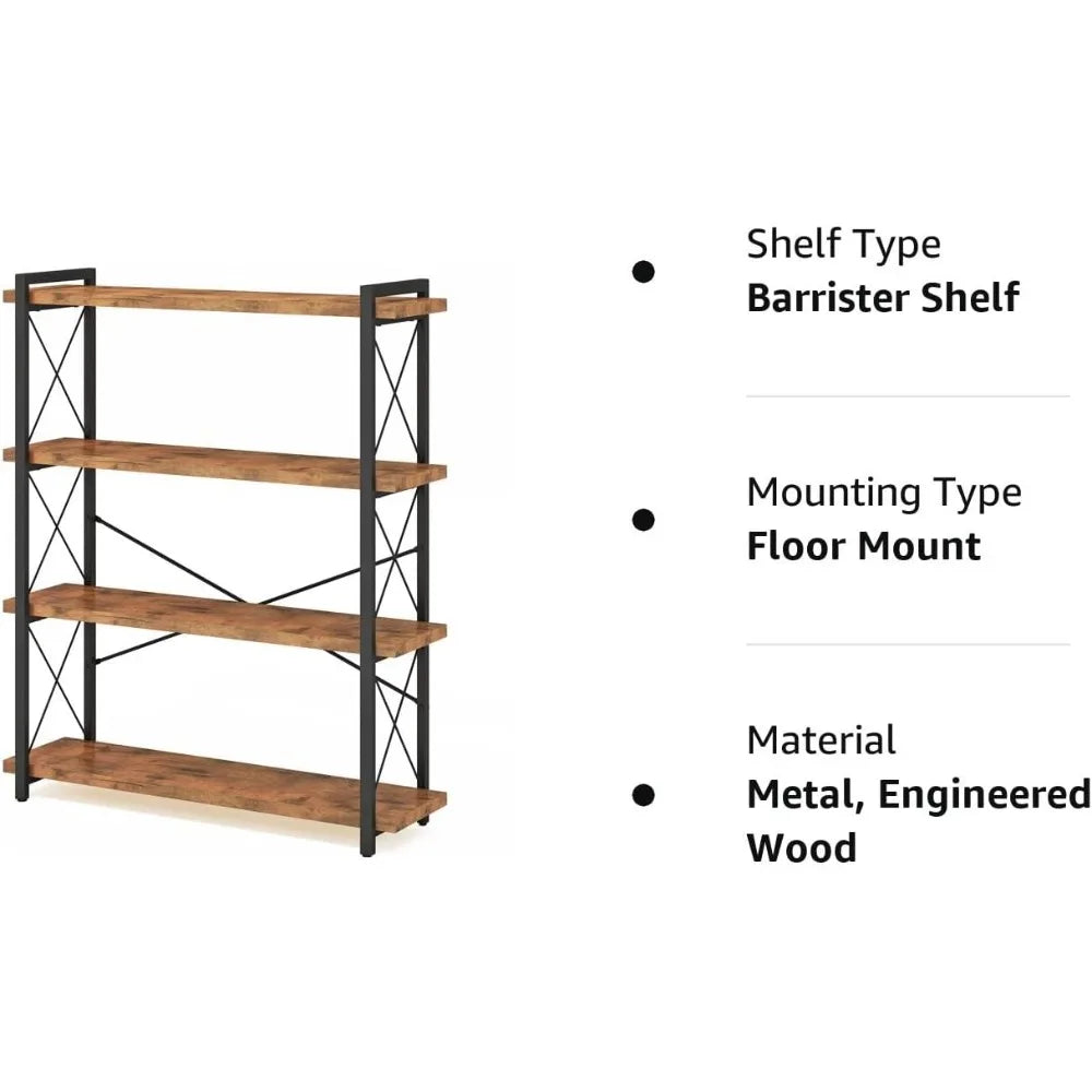 Four Story Industrial Bookshelf