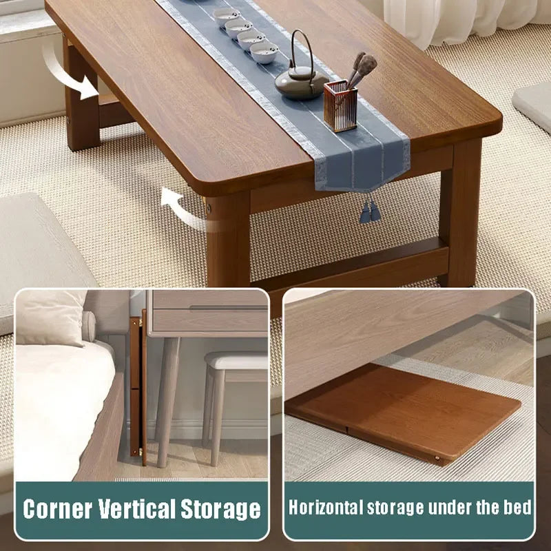 Japanese Folding Wooden Coffee Table