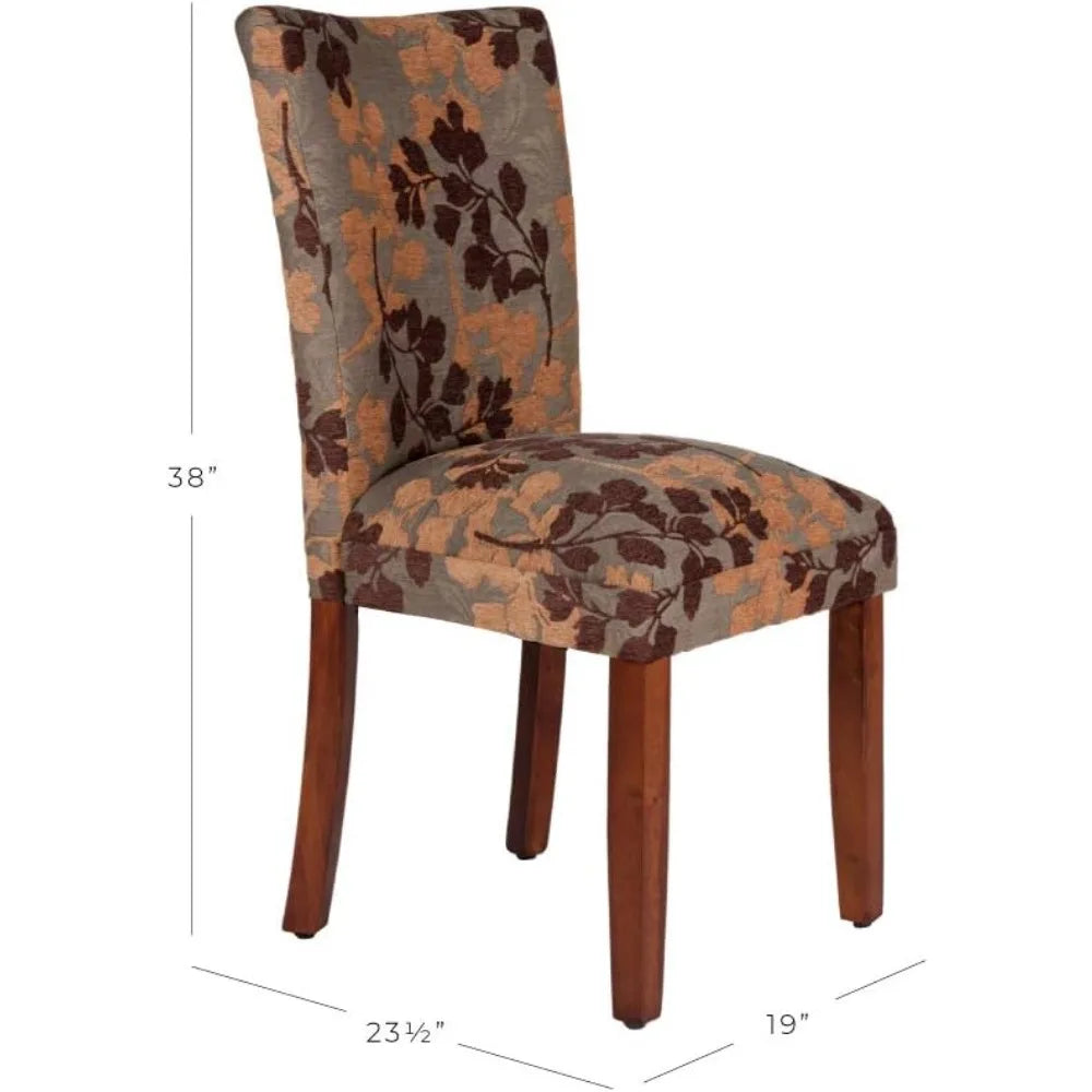 Classic Cushioned Brown Woven Dining Chairs