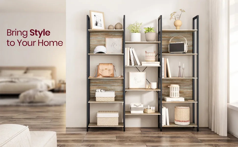 5-layer Bookshelf with 14 Open Shelves