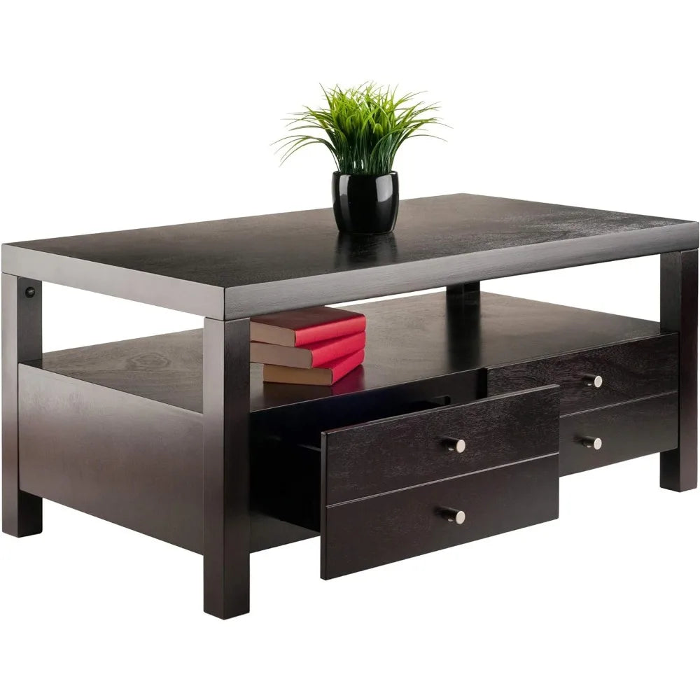 Double Layered Coffee Table with Drawers