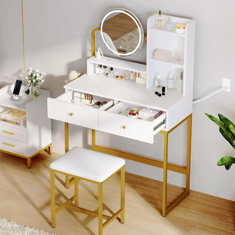 Dressing Table with LED Lighting Mirror