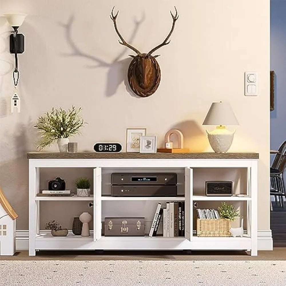 Modern TV Table with Wooden Frame