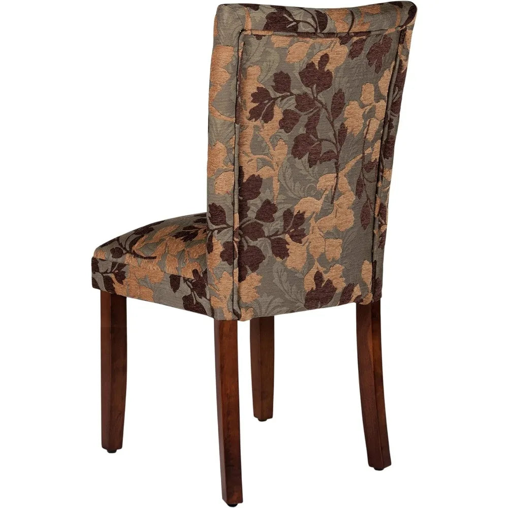 Classic Cushioned Brown Woven Dining Chairs