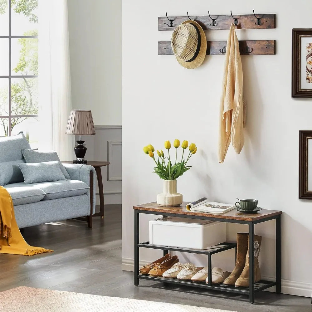 Hallway Shoe Rack with Clothes Hook