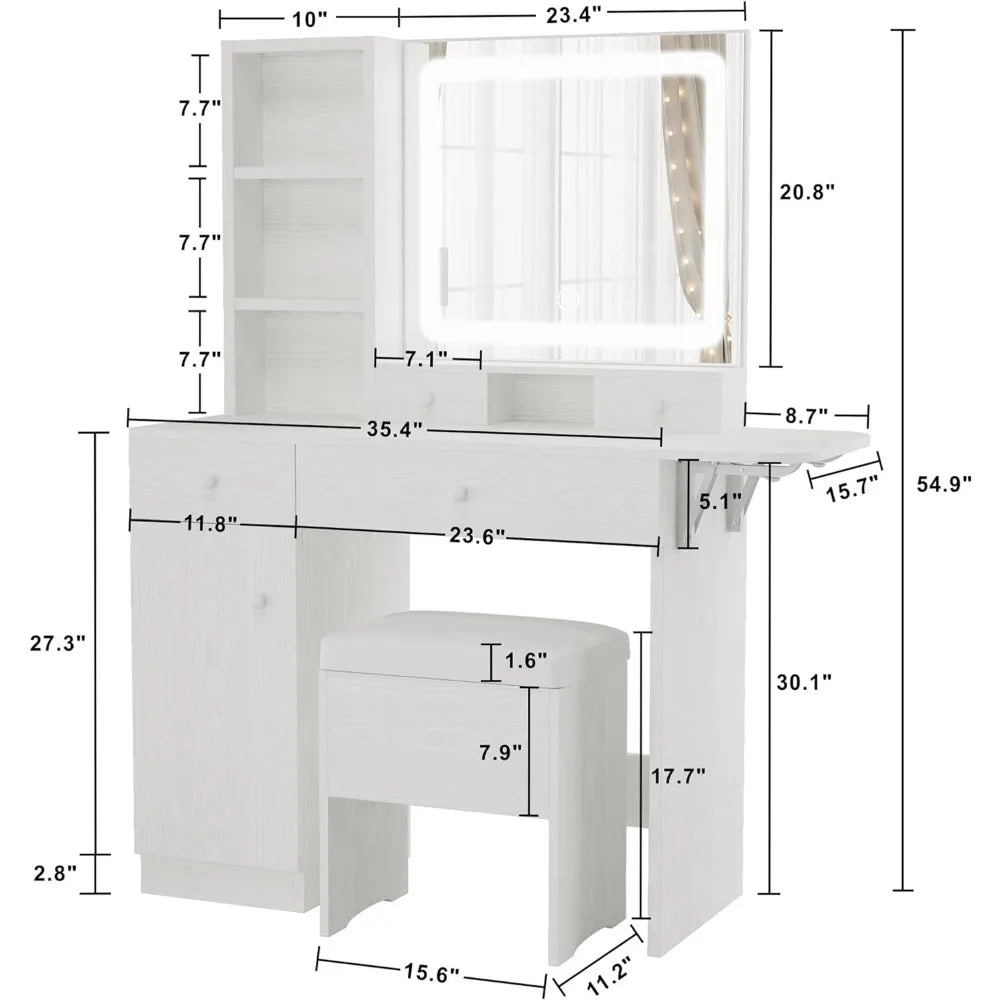 Cabinet, Storage Stool, Dressing Table set