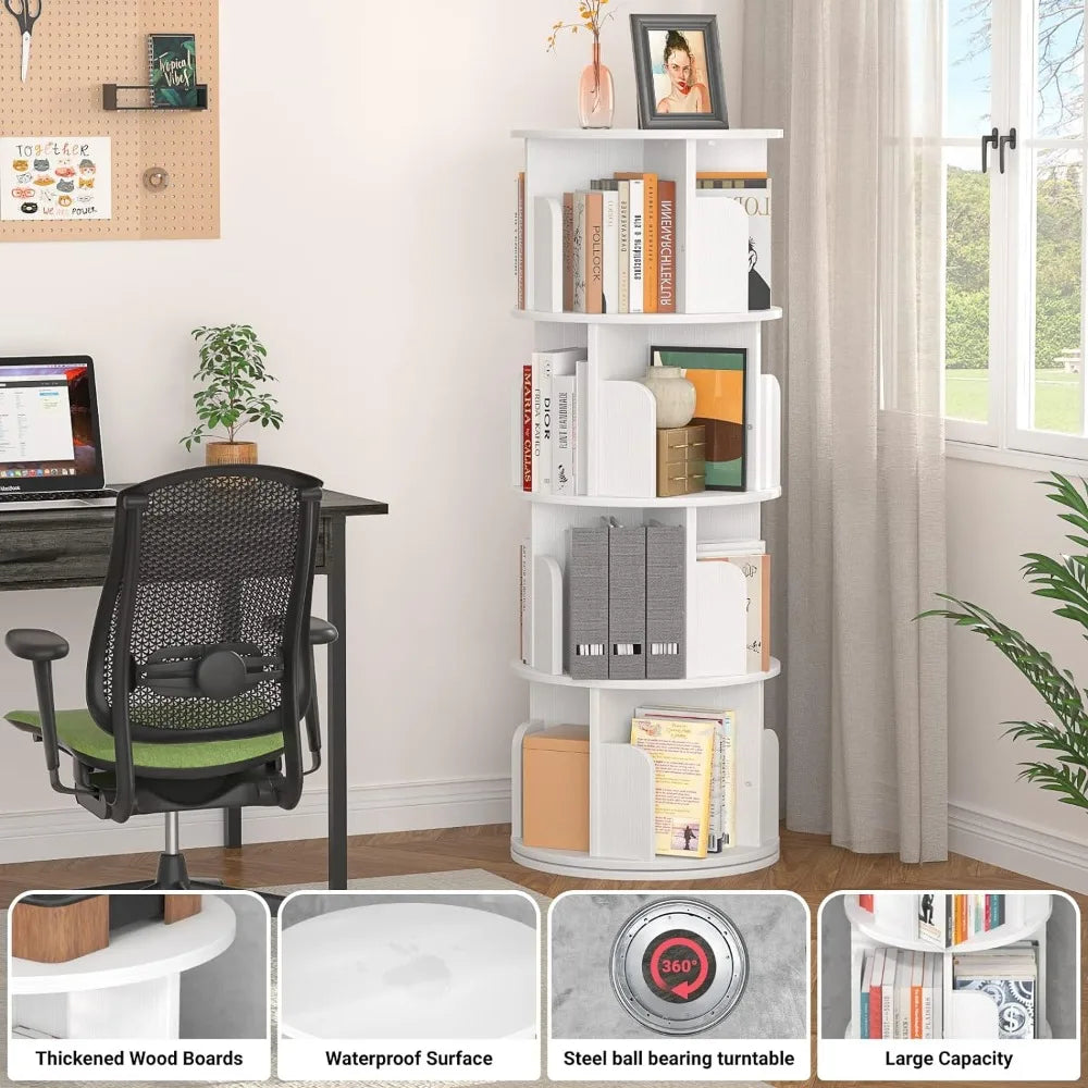 Rotating Small Corner Bookshelf