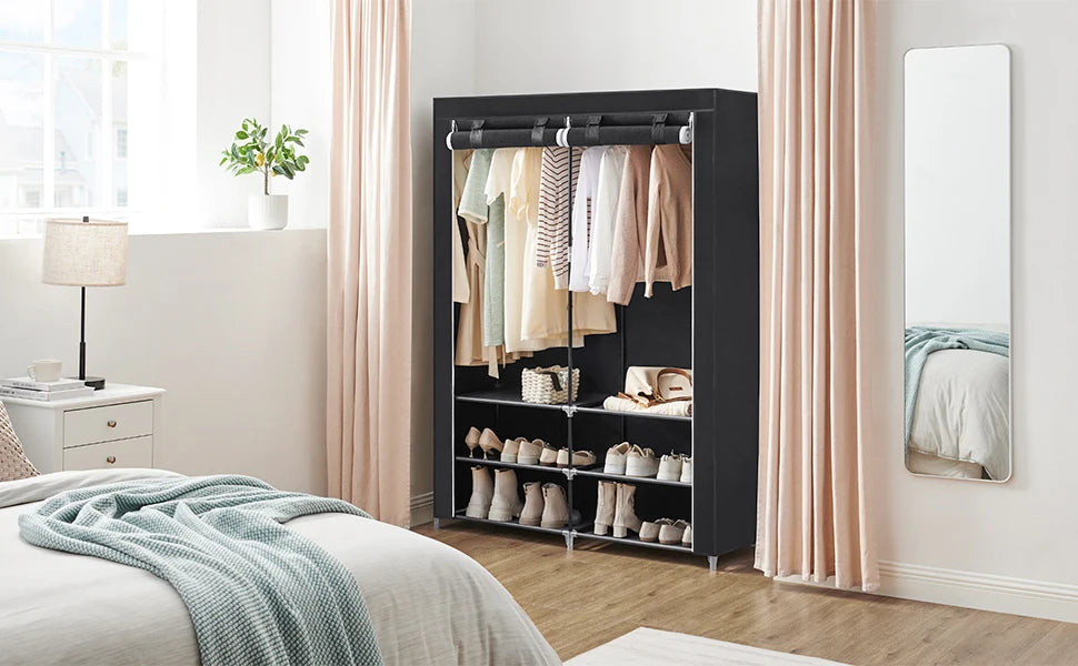 Portable Wardrobe with Shoe Rack and Lid